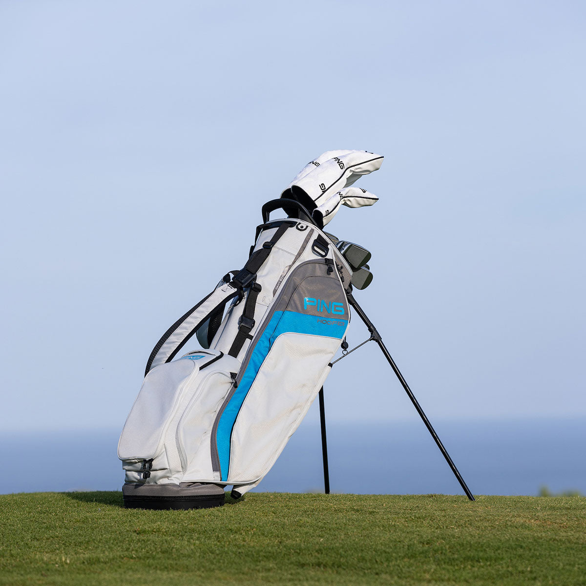 Ping Hoofer Bag - Light Grey, Blue & Graphite