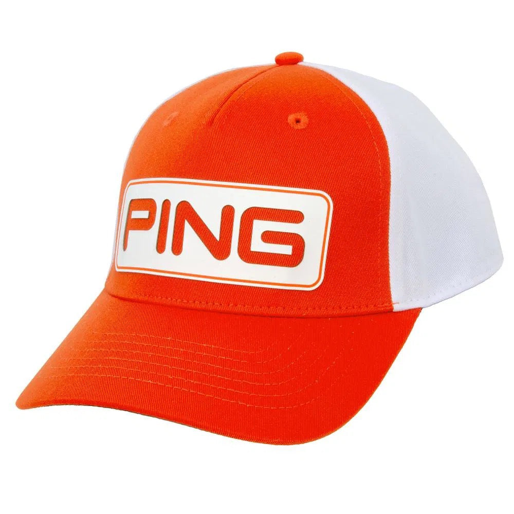 PING Tour Classic Adjustable Golf Cap White/Tango