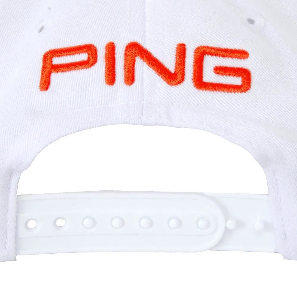 PING Tour Classic Adjustable Golf Cap White/Tango