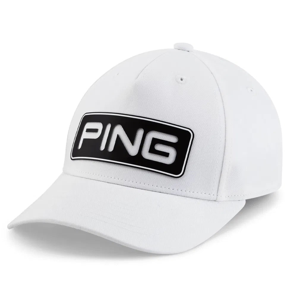 PING Tour Classic Adjustable Golf Cap Fresh Water/White
