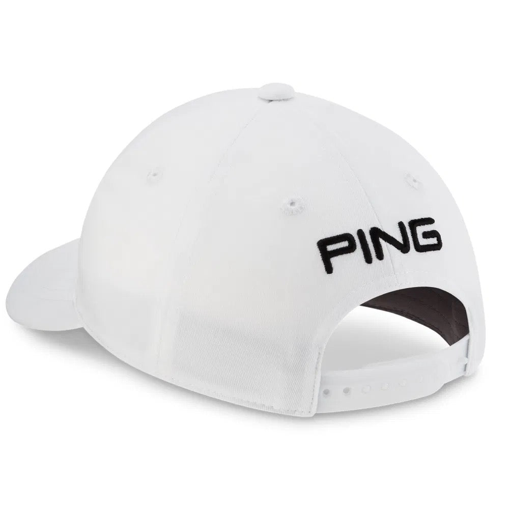 PING Tour Classic Adjustable Golf Cap Fresh Water/White